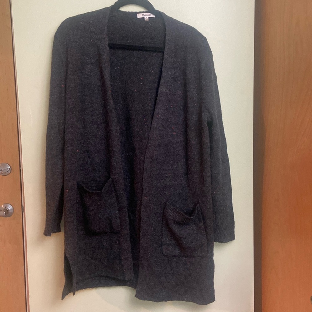 Madewell open front cardigan gray